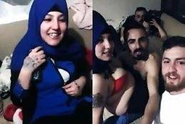 Muslim Hijab woman does slut at party on girlzfan.com