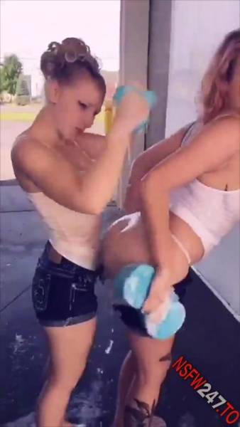 Asia Riggs & Audrey Spocket sexy car wash snapchat premium xxx porn videos on girlzfan.com