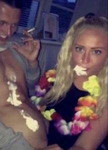 Swedish teen sucking off boy at a party - Sweden on www.girlzfan.com