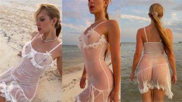 Caroline Zalog Nude Wet Sheer POV Video Leaked on girlzfan.com