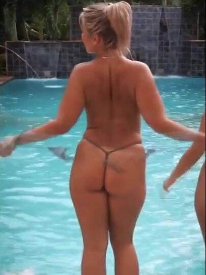 Paige VanZant Naked By The Pool Topless Onlyfans Video on girlzfan.com