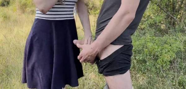 Public dick flash in front of the couple of hikers. She helped me cum while he was on the phone on girlzfan.com